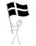Cartoon of Man Waving the Flag of Kingdom of Sweden
