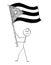 Cartoon of Man Waving the Flag of Republic of Cuba