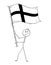 Cartoon of Man Waving the Flag of Republic of Finland