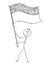 Cartoon of Man Waving the Flag of Republic of Indonesia or Ukraine