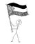 Cartoon of Man Waving the Flag of State of Palestine