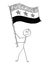 Cartoon of Man Waving the Flag of Syrian Arab Republic or Syria