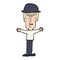 cartoon man wearing bowler hat