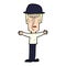 cartoon man wearing bowler hat