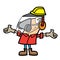 Cartoon man wearing safety equipment