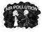 Cartoon of Man and Woman With Gas Masks Walking in Smog or Polluted Air