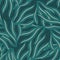 Cartoon marine seamless pattern with green seaweed shapes. Turquoise background. Random aqua flora print