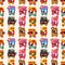 Cartoon market store car seamless pattern