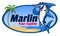 Cartoon marlin fish mascot
