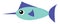 A cartoon marlin fish vector or color illustration