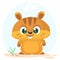 Cartoon marmot icon. Vector illustration of groundhog or chipmunk isolated.