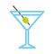 Cartoon Martini Icon Isolated On White Background