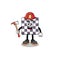 Cartoon mascot of chessboard firefighter