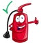 Cartoon mascot  of fire extinguisher