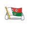 Cartoon on the mascot flag madagascar afraid