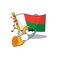 Cartoon on the mascot flag madagascar with trumpet