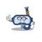 Cartoon mascot style of dive glasses Businessman with glasses and tie