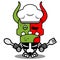 cartoon mascot zombie demon chef