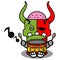 cartoon mascot zombie demon drum