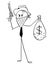 Cartoon of Masked Businessman Cowboy Robber with Bag of Stolen Dollar Money and Gun