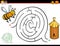 Cartoon maze activity with bee and hive