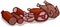 Cartoon meat pork chicken sausage vector icons