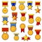 Cartoon medals set