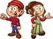 Cartoon medieval boy and girl clip art