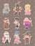 Cartoon medieval people stickers