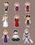 Cartoon medieval people stickers