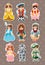 Cartoon medieval people stickers