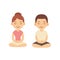 Cartoon meditating couple