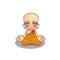 Cartoon Meditating Monk Illustration