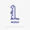 Cartoon meerkat thin line icon. Modern vector illustration of suricate