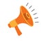 Cartoon megaphone icon. social media marketing concept. vector illustration in flat design on white background.