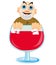 Cartoon men alcoholic peering out goblet blame