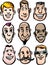 Cartoon men faces