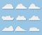 Cartoon Messages in form of Clouds on blue