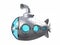 Cartoon metallic submarine side