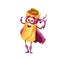 Cartoon Mexican burrito superhero character