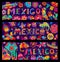 Cartoon Mexican holiday, music and culture banners
