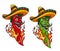 Cartoon mexican jalapeno or chili pepper mascot