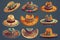 Cartoon Mexican sombrero, vector hats of mariachi musicians