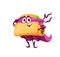 Cartoon mexican tacos superhero funny character