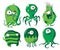 Cartoon microbes and bacteria