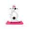 Cartoon microscope school supply character on yoga