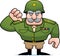 Cartoon Military General Thumbs Down