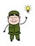 Cartoon Military Man Got an idea