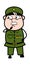 Cartoon Military Man thinking seriously