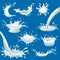 Cartoon Milk Blots And Splashes Set